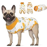 KOESON Dog Recovery Suit, Surgery Recovery Suit for Female Dogs Spayed Dog Cone Alternative After Surgery, Dog Post Surgery Suit Anti Licking & Biting Surgical Shirt with Pee Hole Lemon M
