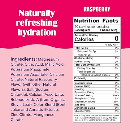 Ultima Replenisher Daily Electrolyte Drink Mix – Raspberry, 90 Servings – Hydration Powder with 6 Key Electrolytes & Trace Minerals – Keto Friendly, Vegan, Non-GMO & Sugar-Free Electrolyte Powder