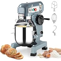 Commercial Food Mixer 15Qt, 600W Electric Food Mixer 3 Speeds Adjustable, Stainless Steel Bowl Heavy Duty Food Mixer with Safety Guard, Dough Hook Whisk Beater Included, Perfect for Bakery Pizzeria