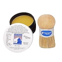 Originally Designed Palm Brush & 8oz All Natural Furniture Finishing Wax (8oz Clear) - 2 Pack