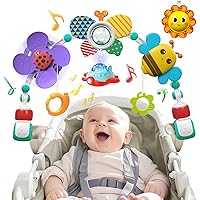 Musical Baby Stroller Arch Toys, Travel Car Seat Toys, Baby Play Arch Crib Accessory Toys, Mobile for Bassinet, Pram Activity Arch Bar Toys for Babies Infants