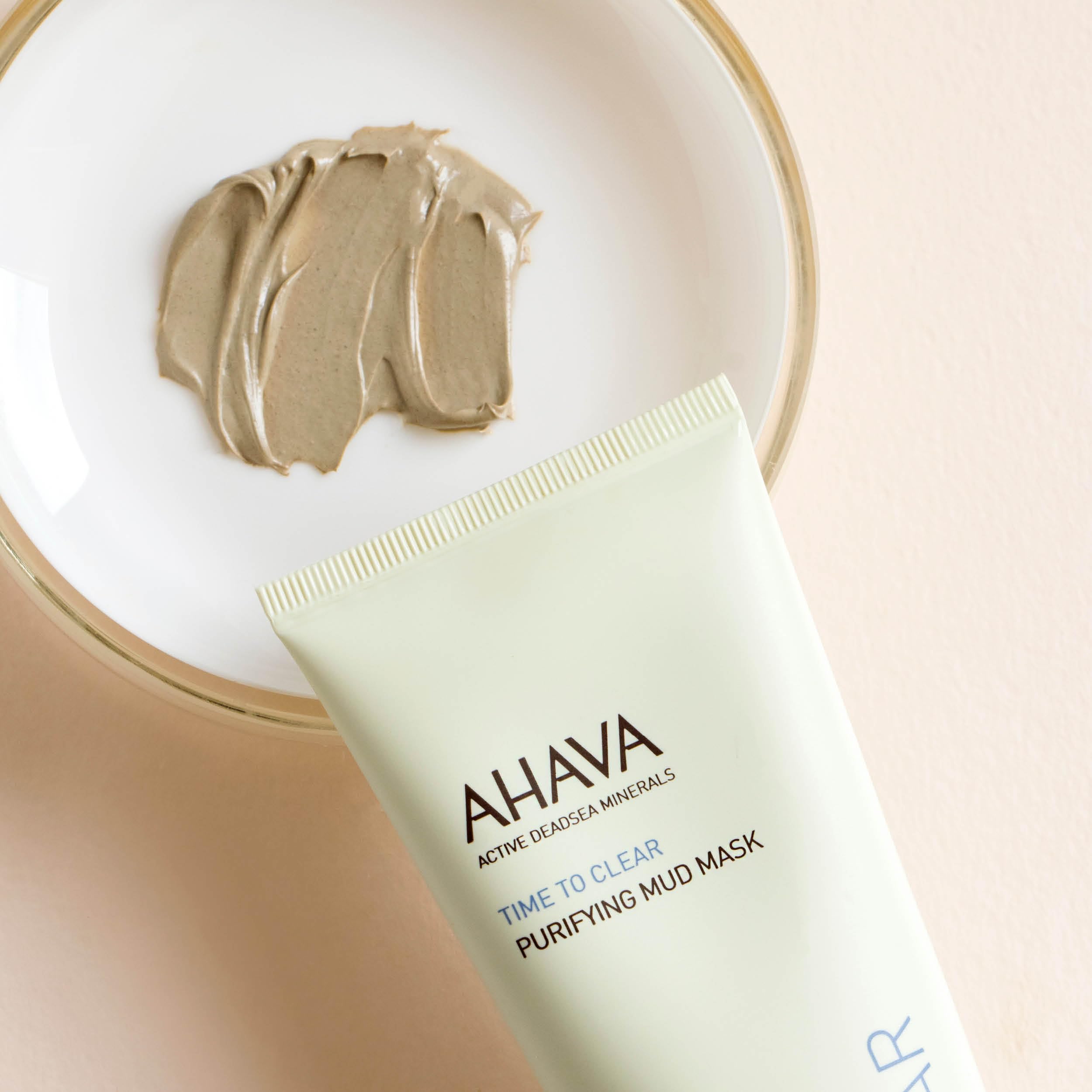 AHAVA Purifying Mud Mask - Indulging Mud Mask Cleaning & Purifying the Skin, Soothes, Softens & Clarifies, Enriched with Exclusive Osmoter, Dead Sea Mud, Aloe Vera, Vitamin B5 & Jojoba Oil, 3.4 Fl.Oz