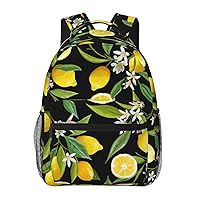 Yellow Lemon Printed Lightweight Backpack Travel Laptop Bag Gym Backpack Casual Daypack