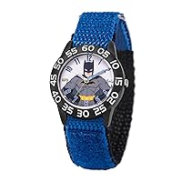 Batman Kids Watch, DC Comics Plastic Time Teacher Analog Quartz Watch with Nylon Strap
