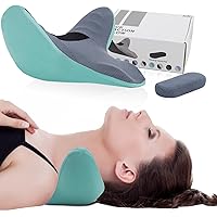 Neck Stretcher for Cervical Vertebra Pain Relief，Neck and Shoulder Relaxer, Neck Traction Device for TMJ Pain Relief, Cervical Massage Pillow for Spine Alignment(Green/Blue)