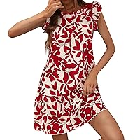 Spring Dresses for Women 2024 Trendy, Summer Vacation Short Sleeve Mini Dress Elegant Flowy, S XL