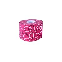 THERABAND Kinesiology Tape, Waterproof Physio Tape for Pain Relief, Muscle & Joint Support, Standard Roll with XactStretch Application Indicators, 2 Inch x 16.4 Foot Roll, Pink/White