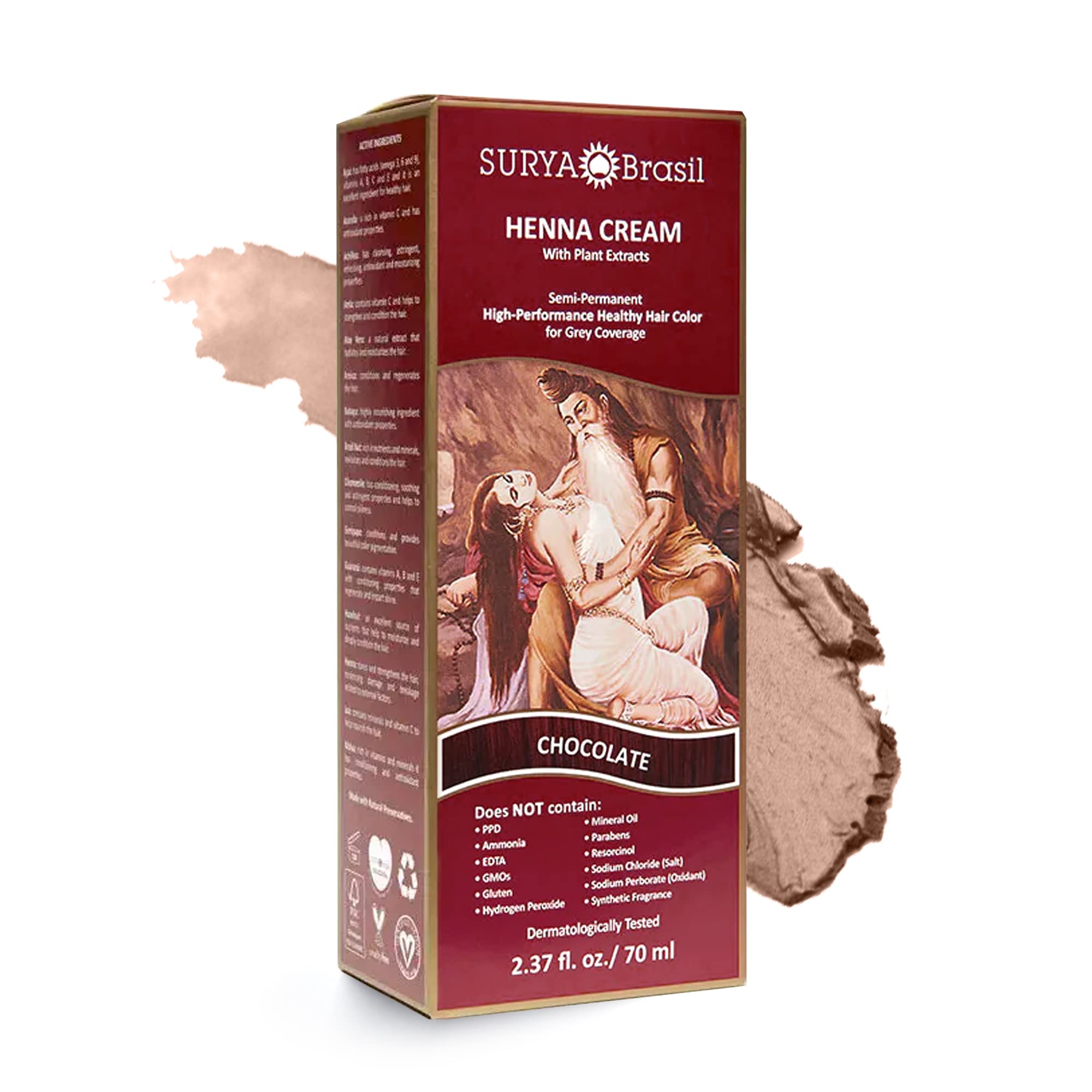 Surya Brasil Products Henna Cream, Chocolate, 2.37 Fluid Ounce