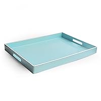 American Atelier Carry 14 x 19 inches Rectangular Tray with Handle, 14 x 19 inch, Teal