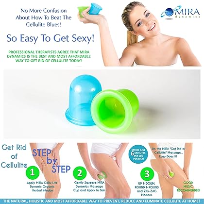 Mira Dynamics Massage Cups for Cupping Therapy - 2 Silicone Cups Set - Hard & Soft - Anti-Cellulite Massager - Vacuum Suction Cup for Cellulite Treatment - Amazing Cellulite Remover