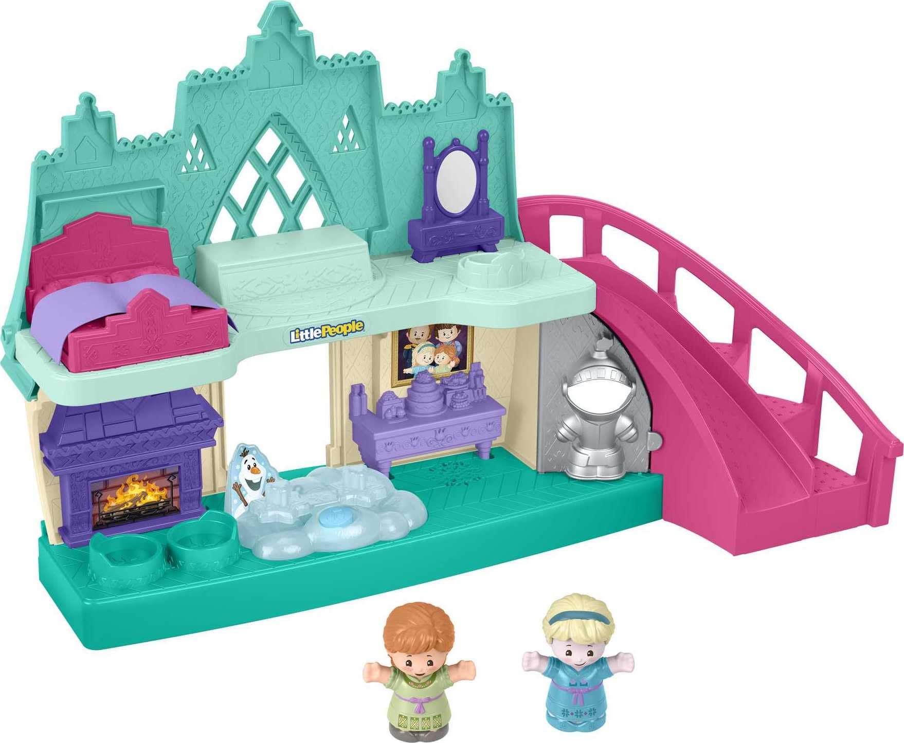 Fisher-Price Little People Toddler Playset Disney Frozen Arendelle Castle with Lights Sounds Anna & Elsa Figures for Ages 18+ Months (Amazon Exclusive)