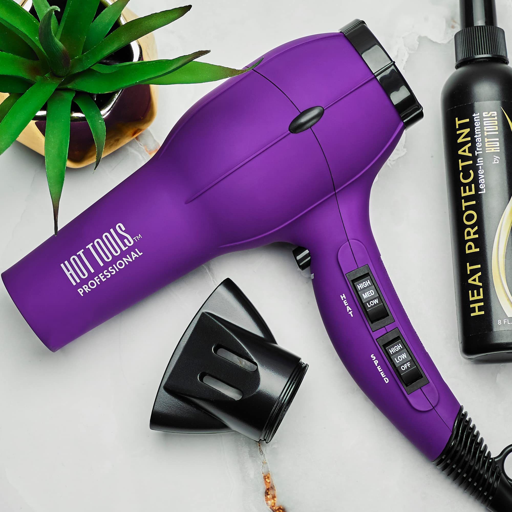 Hot Tools Pro Artist 1875W Turbo Ionic Dryer | Smooth, Frizz Free Blowouts (Purple)