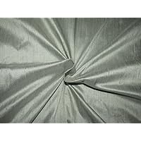 100% Pure Silk Dupioni Fabric greenly Grey 54