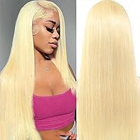 613 Blonde Lace Front Wigs Human Hair 13x4 150% Density Straight Lace Frontal Wig Human Hair Pre Plucked with Baby Hair HD Lace Front Wigs Human Hair for Black & White Women (18 inch)