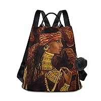ALAZA Mulatto Portrait with Black Cat Backpack with Keychain for Woman