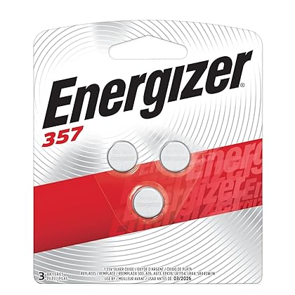 Energizer LR44 Battery, Silver Oxide 303, 357, AG13, or SR44 1.5 Volt Batteries (1 Battery Count) - Packaging May Vary