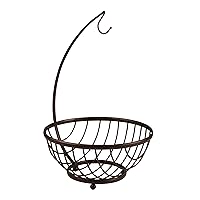 Spectrum Ashley Tree Hanger Basket, Produce Saver Banana Holder & Open Wire Fruit Bowl for Kitchen Counter & Dining Table, Bronze