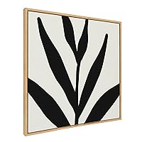 Sylvie Modern Botanical Neutral Abstract 1 Framed Canvas Wall Art by The Creative Bunch Studio, 30x30 Natural, Decorative Botanical Print for Wall