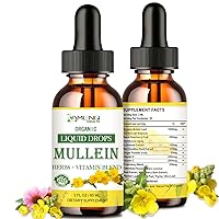 Mullein Drops for Lungs, Mullein Leaf Extract w/Elderberry Echinacea Drops for Lung Detox, Mullein Tincture Alcohol Free Respiratory Health, Bronchial & Lungs Health 2 FL/OZ