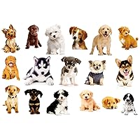 17PCS Dogs Wall Sticker 3D Pet Stickers for Kids Wall Decals Living Room Baby Rooms Bedroom Toilet House Wall DIY Decoration… (Blown-17dogs)