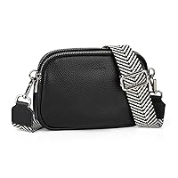 befen Small Genuine Leather Crossbody Bags for Women Trendy Women’s Mini Shoulder Purses 2023, Black, Small