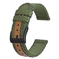 BISONSTRAP Sporty Nylon Watch Bands, Military Watch Strap for Men 18mm 20mm 22mm, Multiple Colors