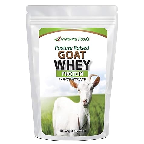 Goat Whey Protein Powder Concentrate, Unflavoured and Undenatured Protein Powder Enriched with Vital Proteins for Weight Loss, 100% Pure, Gluten Free, Non GMO, Kosher, 1 lb