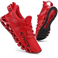 KCVTD Steel Toe Shoes for Men Safety Work Shoes Indestructible Steel Toe Sneakers Puncture Proof Slip Resistant Construction Shoe Red