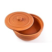 Clay Pot for Cooking, Big Pots for Cooking, Handmade Cookware, Cooking Pot with Lid, Terracotta Casserole, Stove Top Clay Pot, Unglazed Clay Pots for Cooking, Dutch Oven Pot 10.6 Inches