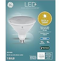 GE LED+ Dusk to Dawn LED Light Bulbs, 15W, Automatic On/Off Outdoor Light, Daylight, PAR38 Floodlight (3 Pack)