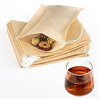 Disposable Tea Filter Bags, 100 Ct. (2 x 50), Safe and Natural Material (Wood Pulp), High Temperature Resistance, Tea Filter Bags for Loose Leaf Tea, Coffee, Spice, etc. L 3.9