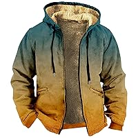 Retro Ethnic Graphic Hoodies Heavyweight Sherpa Fleece Lined Jackets Big Tall Zip Up Sweatshirts For Men With Hood