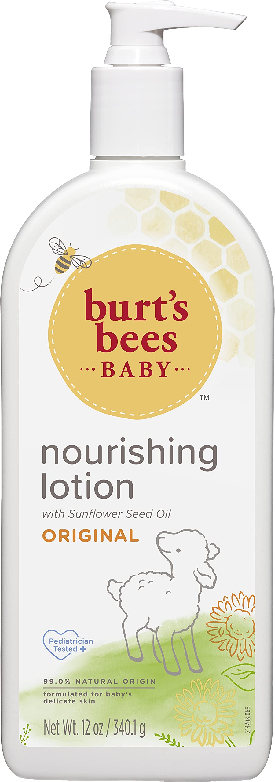 Burt's Bees Baby Lotion for Sensitive Skin, Nourishing Baby Care, Non-Irritating, Original Scent, 12 Ounce