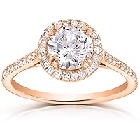 Kobelli Round-cut Diamond Halo Engagement Ring 1 1/3 Carat (ctw) in 14k Rose Gold