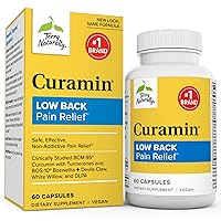 Curamin Low Back Pain Relief - 60 Capsules - with Curcumin, Boswellia & DLPA - Non-GMO, Vegan, Gluten Free - 20 Servings