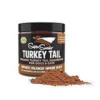 Turkey Tail Mushroom Supplement Powder for Dogs & Cats (2.64 oz) - Organic, Made in USA Antioxidant & Inflammation Support, Immune Support