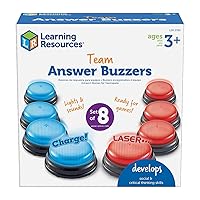 Learning Resources Team Answer Buzzers, Classroom Buzzers, Set of 8 Buzzers, Game Show Toys, Develops Social Skills, Ages 3+
