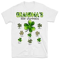 Personalized Grandma St. Patrick’S Day Shirt, Grandma Shamrocks Shirt, Nana Mimi Gift, St Patricks Day Shirt Funny, Custom Grandma Shirts for Women