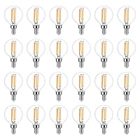 Sigalux Candelabra LED Light Bulbs Dimmable, E12 60 Watt Chandelier Light Bulbs, G16.5 Candle Light Bulbs, 2700K Warm White, E12 LED Bulb for Chandeliers, Ceiling Fan, Pendant, 24 Pack