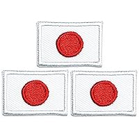 Kleenplus 3pcs. 0.6X1.1 INCH. Mini National Japan Flag Patches Flag Country Military Tactical Embroidered Applique Iron on Patch Decorative Repair Craft Badge Clothing Costume