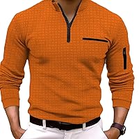 Mens Sweatshirts Casual Long Sleeve 1/4 Zip Pullover Trendy Stand Collar Lightweight Shirts Outdoor Active Workout Tops