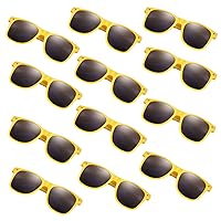 FEPITO 24 Pack Party Sunglasses Bulk for Birthday Party Favors Goody Bag Fillers for Beach Pool Party Toys for Adults, Yellow