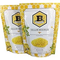 Beesworks Yellow Beeswax Pellets (1 lb) | 100% Pure, Cosmetic Grade, Triple-Filtered Beeswax for DIY Skin care, Lip Balm, Lotion, and Candle Making (Pack of 2)