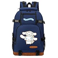 Cinnamoroll Graphic Backpack Lightwieght Canvas Bookbag Large Capacity Travel Daypack for Hiking