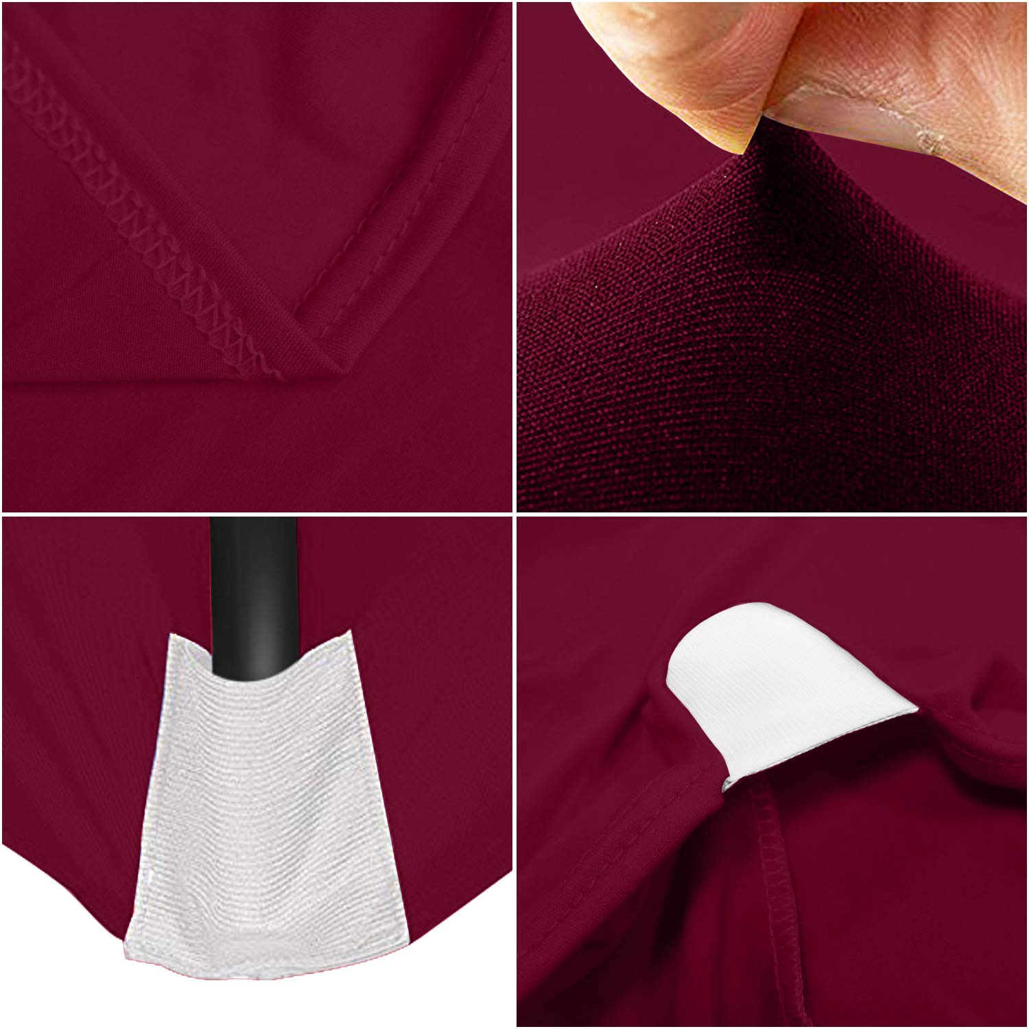 ABCCANOPY Spandex Tablecloths for 4 ft Home Rectangular Table Fitted Stretch Table Cover Polyester Tablecover Lash Bed Cover Table Toppers Massage Table Cover, Burgundy
