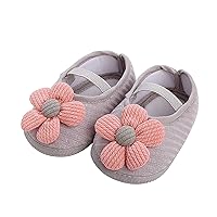 Newborn Baby Girls Sandals Flower Flat Sandals Summer Dress Shoes Soft Bottom Non Slip Lightweight Shoes