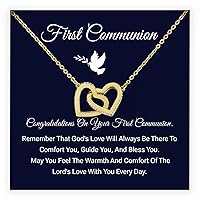 Congratulations On Your First Communion Necklace Religious Jewelry For Teenage Girls On Her 1st Communion Gifts, Catholic Girls First Communion Gifts For Confirmation Necklace Teenage Girl With A Meaningful Message Card And Box.