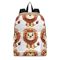 Cartoon Lion Backpack for 1-12 Grade Boy Girl,Cartoon Lion School Backpack Lion Toddler Bookbag Teen Backpack,9