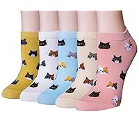 Justay 5 Pairs Womens Cute Cat Socks Novelty Funny Cat Claw Socks Animal Fun Ankle Socks