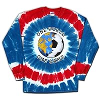 Long Sleeve USA Soccer One World Tie Dye T-Shirt Jersey-adult-small